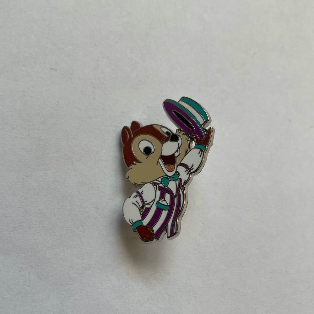 Disney Park Pin Trading Dapper Chip Chipmunk Enamel Pin